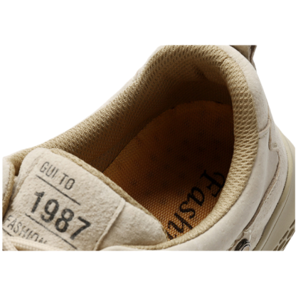 男性用 通気性 磨砂レザー カジュアルスニーカー