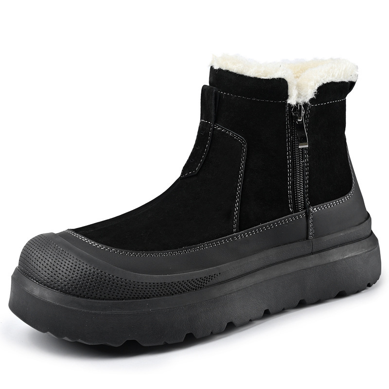 メンズ スエード使用 防滑 冬ブーツ【保温裏起毛】