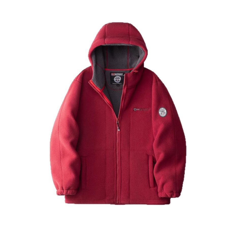 ノルウェー向け 極寒対応 厚手フード付きポーラーフリースジャケット