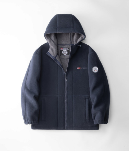 ノルウェー向け 極寒対応 厚手フード付きポーラーフリースジャケット