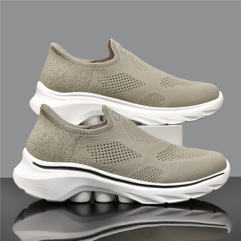 メンズ 軽量 滑り止め フライニット カジュアル スニーカー