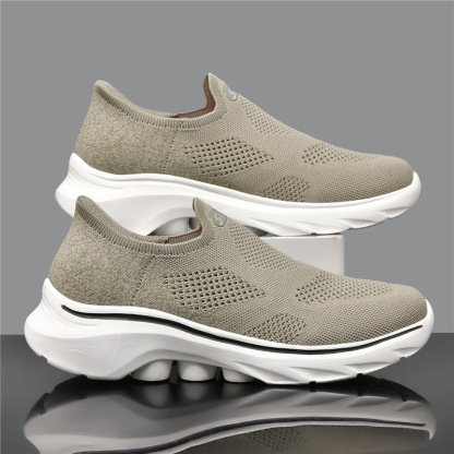 メンズ 軽量 滑り止め フライニット カジュアル スニーカー