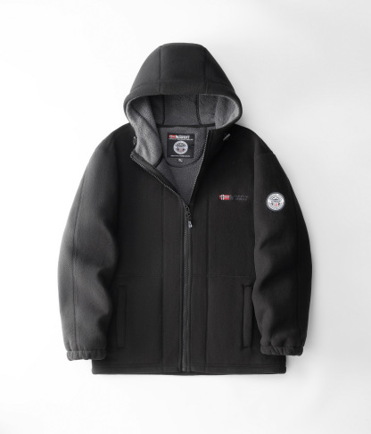 ノルウェー向け 極寒対応 厚手フード付きポーラーフリースジャケット