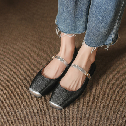 2026 春新作 ワンストラップ フラット スクエアトゥ メリージェーン レディース