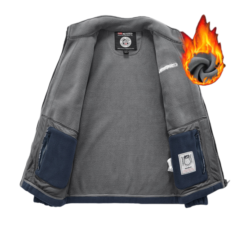 ノルウェー仕様 極寒対応 厚手 ダブル層ポーラーフリースジャケット