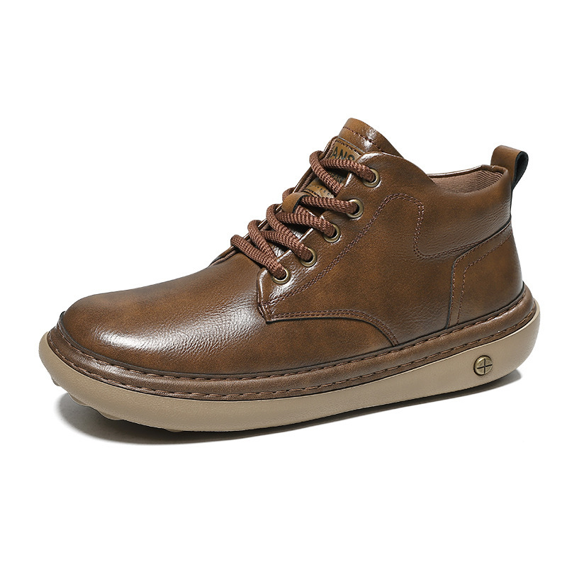 イギリス風レトロ メンズ厚底ワークブーツ