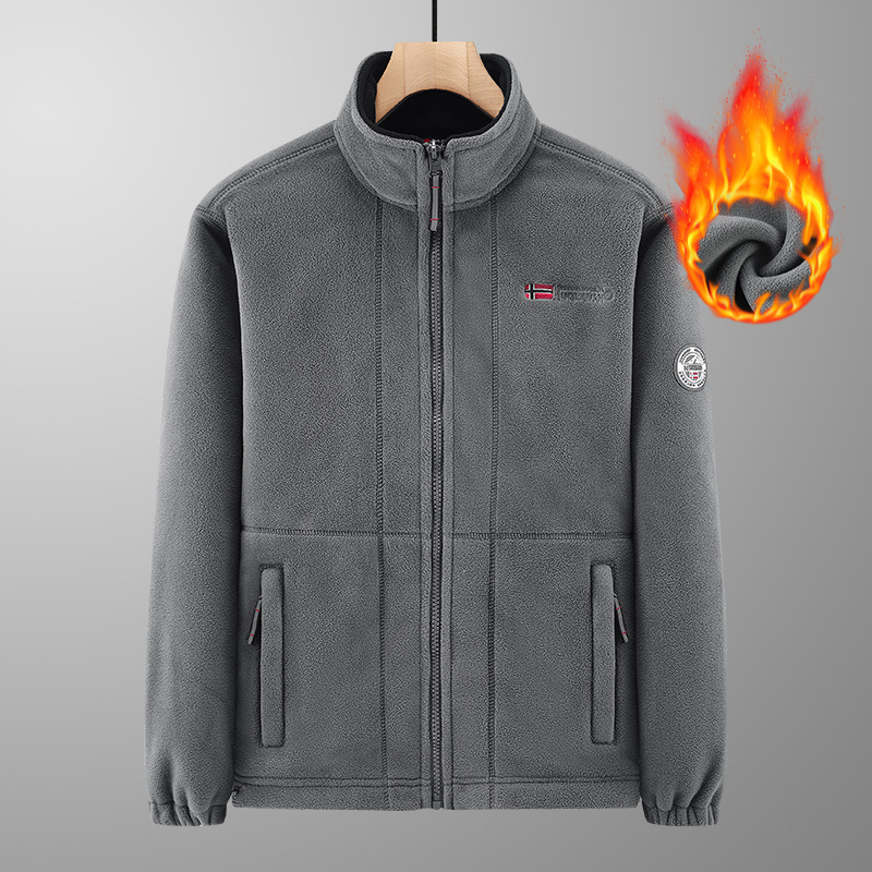 ノルウェー仕様 極寒対応 厚手 ダブル層ポーラーフリースジャケット