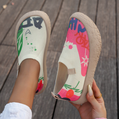 2026春新作 カラーペイント ソフト厚底 スリッポン カジュアルシューズ