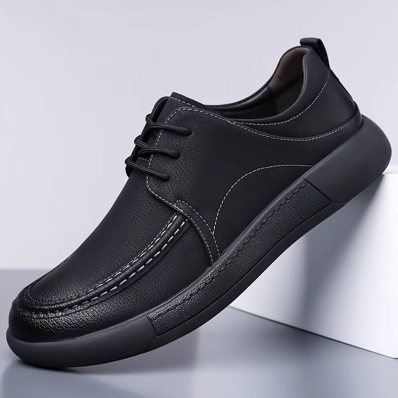 春の新作 メンズ 紐結び ソフト底 ビジネスカジュアル革靴