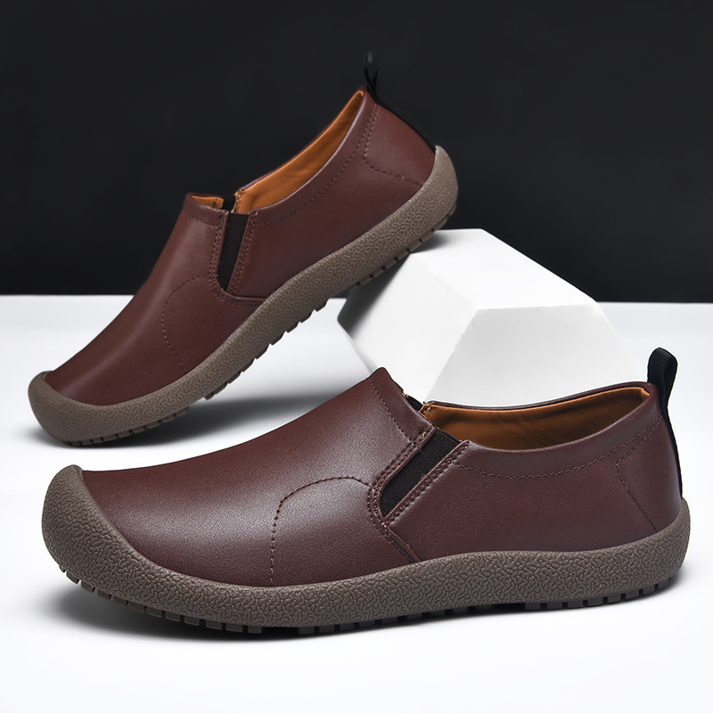 メンズ ワイドトゥ 厚底 軽量 ローファー