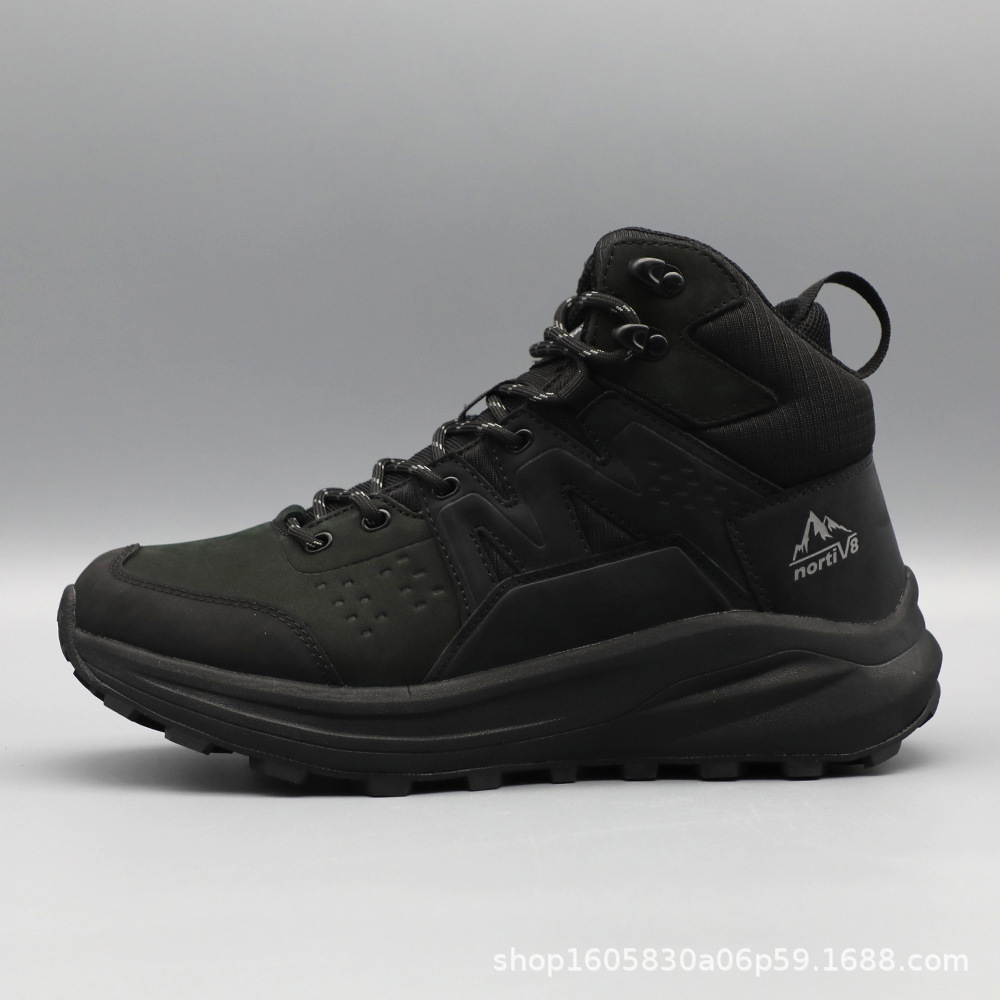 メンズ ファーストレザー 防水 滑り止め トレッキングショートブーツ