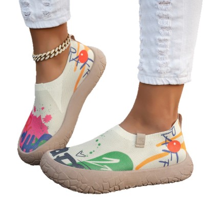 2026春新作 カラーペイント ソフト厚底 スリッポン カジュアルシューズ