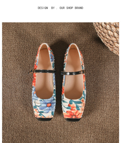 2026 春新作 ワンストラップ フラット スクエアトゥ メリージェーン レディース