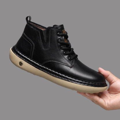イギリス風レトロ メンズ厚底ワークブーツ
