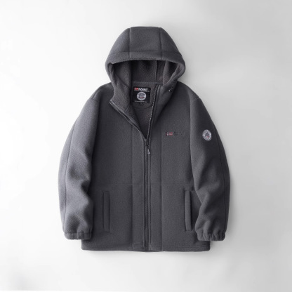 ノルウェー向け 極寒対応 厚手フード付きポーラーフリースジャケット