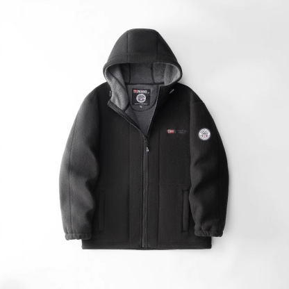 ノルウェー向け 極寒対応 厚手フード付きポーラーフリースジャケット