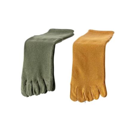 メンズ五本指ソックス 中筒 綿100% 消臭機能