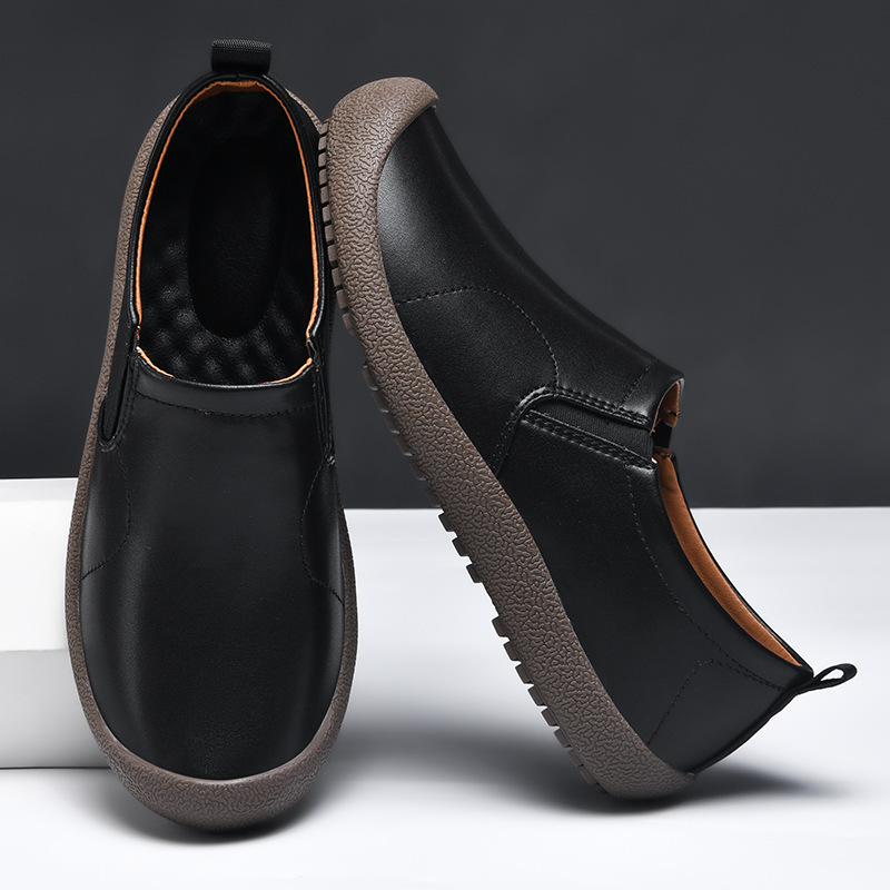 メンズ ワイドトゥ 厚底 軽量 ローファー