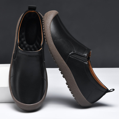 メンズ ワイドトゥ 厚底 軽量 ローファー