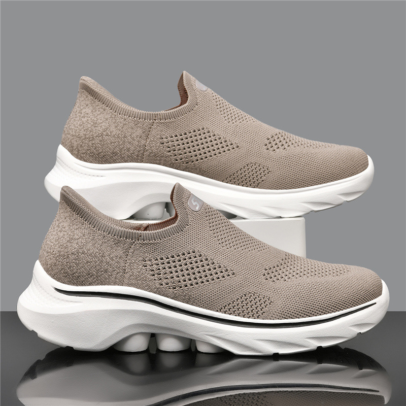 メンズ 軽量 滑り止め フライニット カジュアル スニーカー