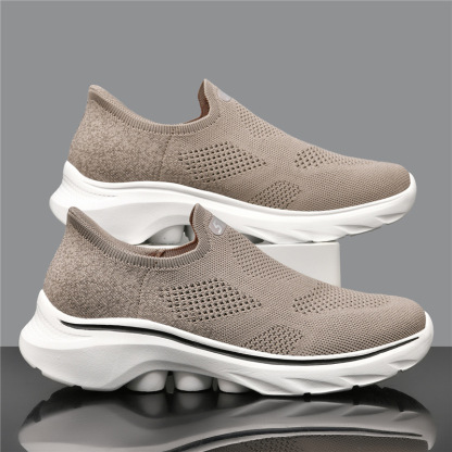 メンズ 軽量 滑り止め フライニット カジュアル スニーカー