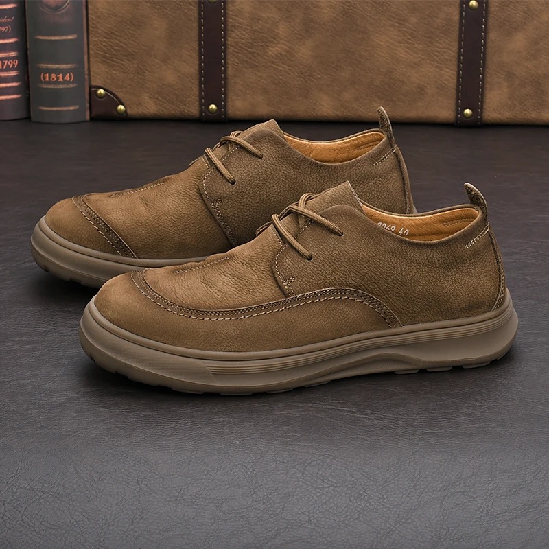 メンズ ファッション レトロ 本革 カジュアルシューズ