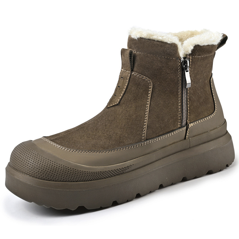 メンズ スエード使用 防滑 冬ブーツ【保温裏起毛】