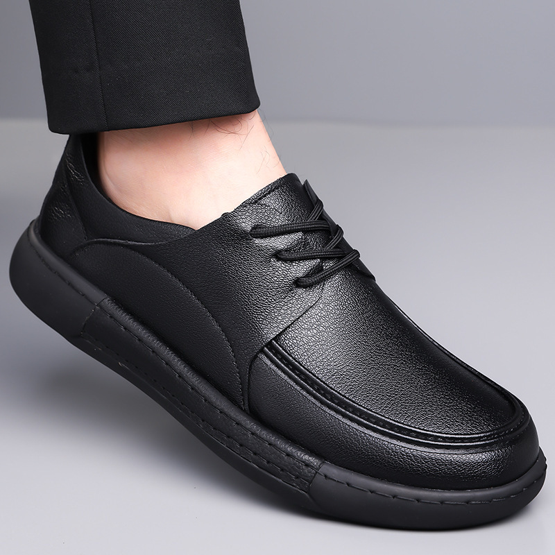 春の新作 メンズ 紐結び ソフト底 ビジネスカジュアル革靴