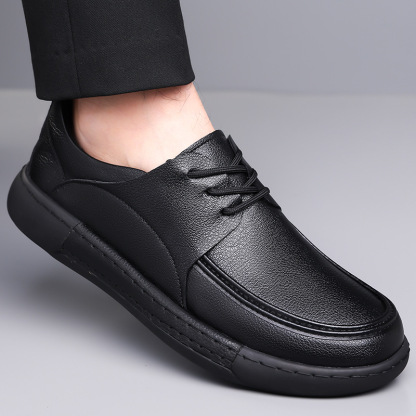 春の新作 メンズ 紐結び ソフト底 ビジネスカジュアル革靴