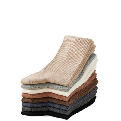 メンズ秋冬用綿100%中筒ソックス 抗菌・防臭機能付き