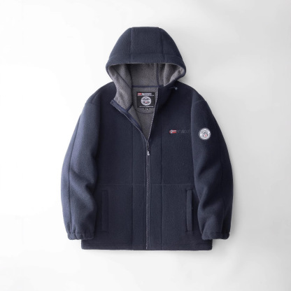 ノルウェー向け 極寒対応 厚手フード付きポーラーフリースジャケット