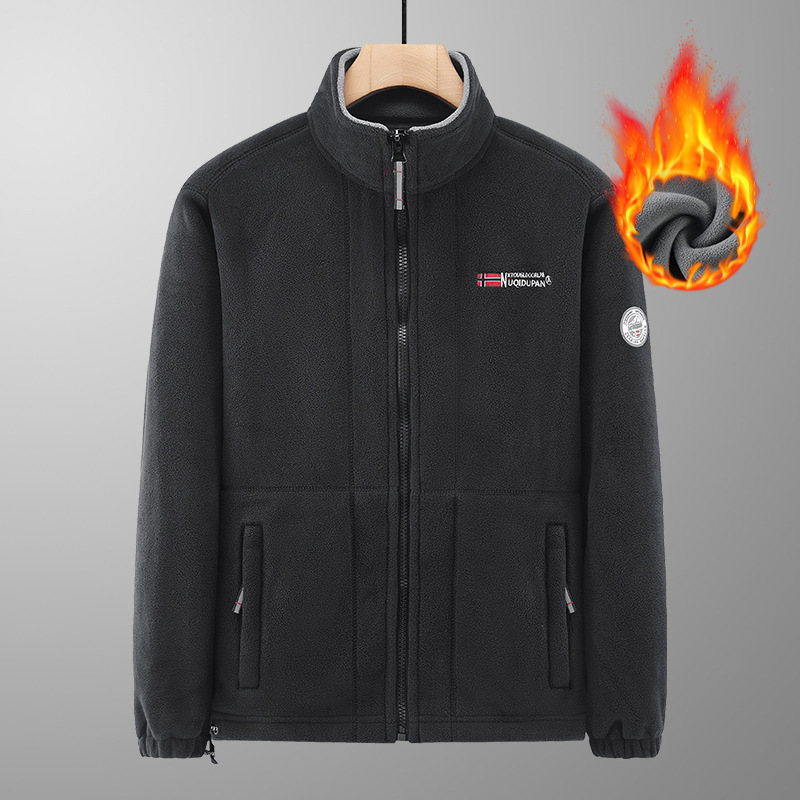ノルウェー仕様 極寒対応 厚手 ダブル層ポーラーフリースジャケット