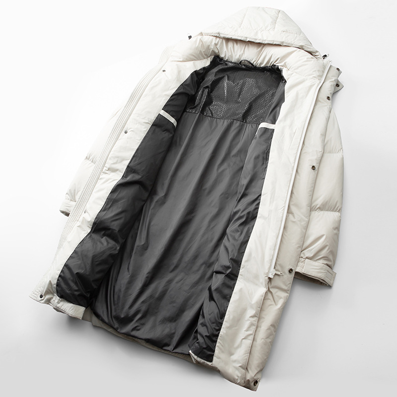 メンズ 秋冬 ロング ダウンコート フード付き