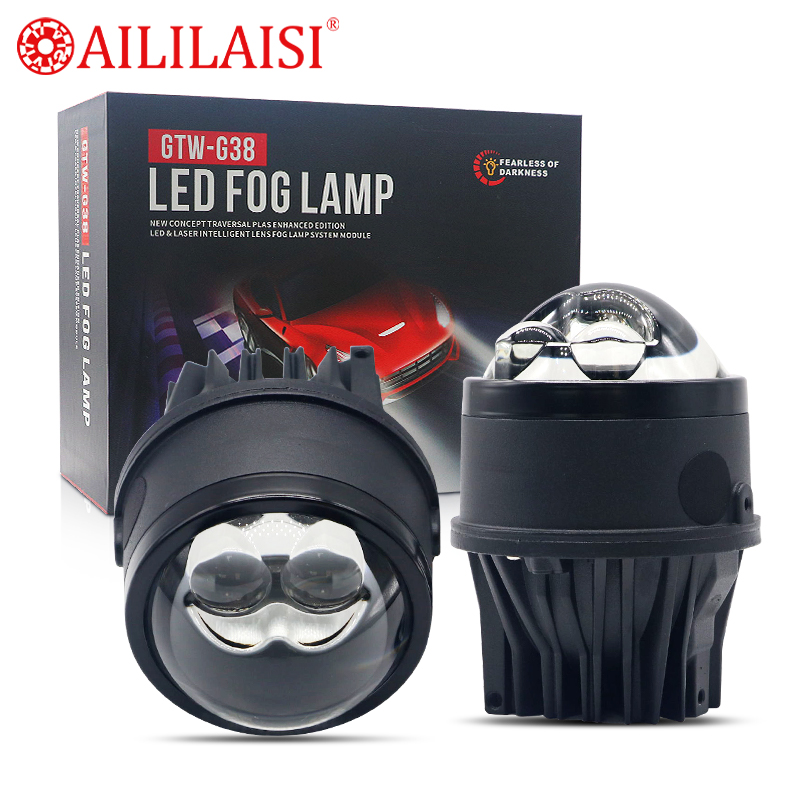 Aililaisi 3Inch 180W Matrix Bi LED Dual Fog Lamp Projector Lens Hi Low Beam Car Driving Lights New Laser Bifocal for Universal