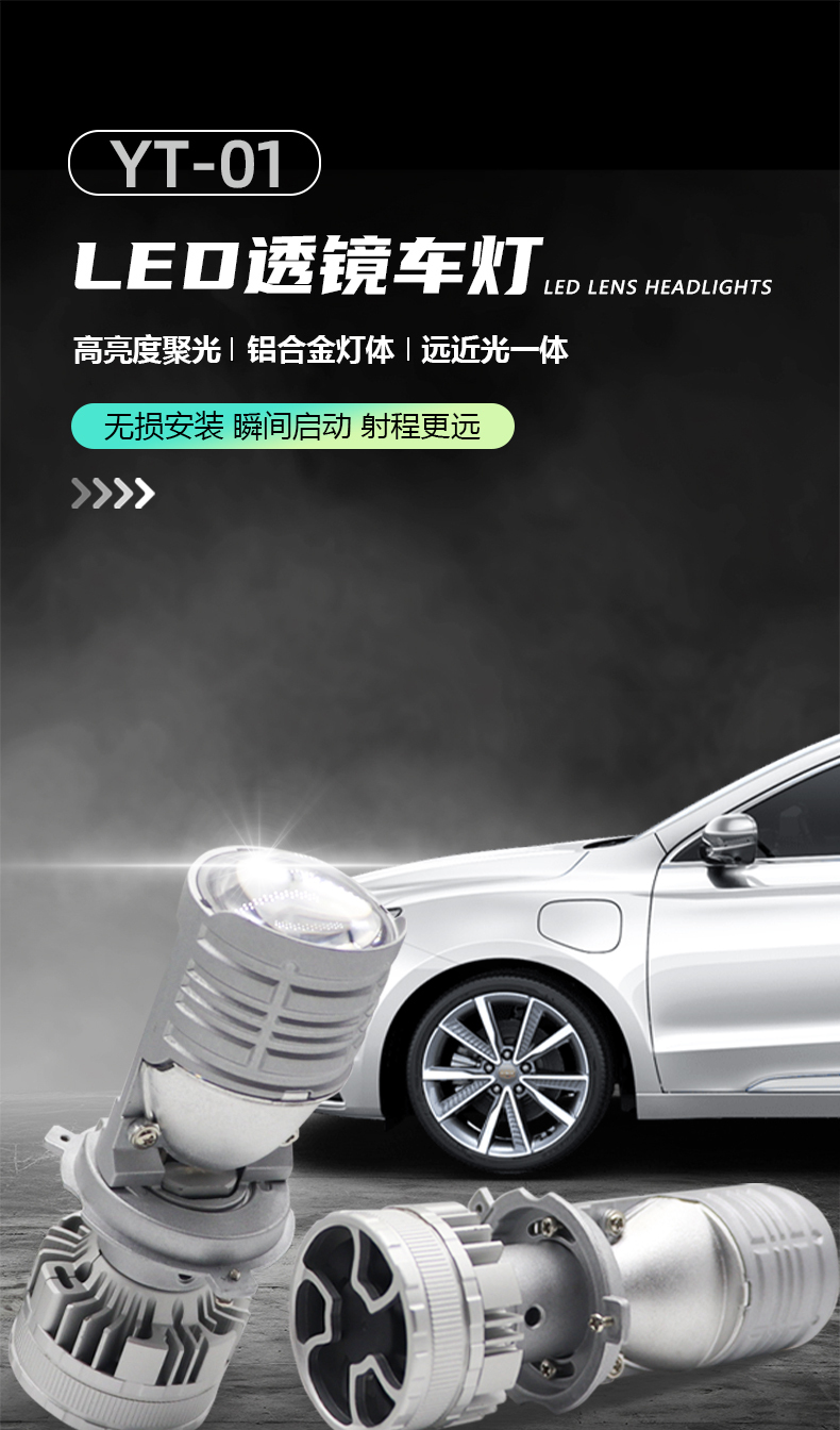 Super Bright High Power H4 Led Lens Projecto Low Beam Headlights Bulb 55W 6000LM 6500K Mini H4 For Car Universal Price Bulbs