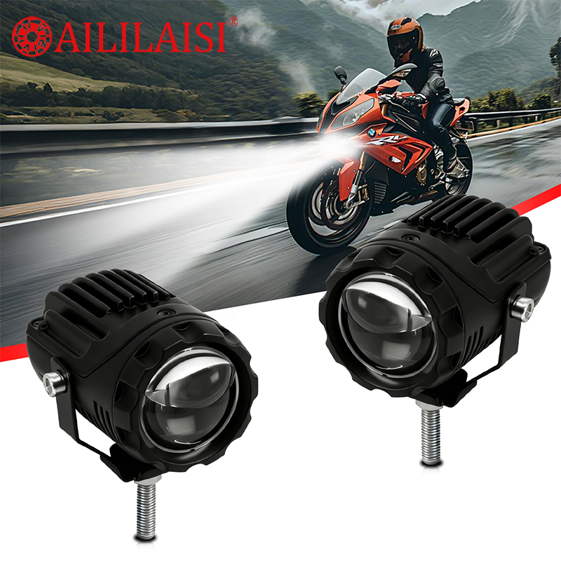 AIlillaisi Motorcycle LED Spotlight Dustproof Waterproof Fog Lamp Multiple Colors Fog Light Driving Lamp for Universal Laser Car