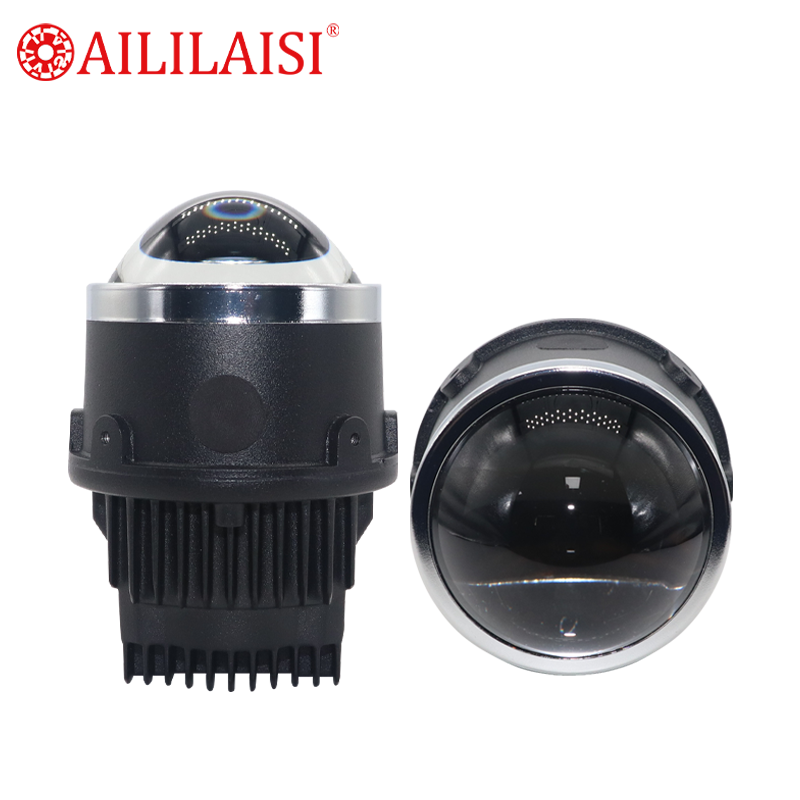 AIlilaisi Fog Lamp Lens Projector Driving Lights Bi Led for Universal Car Low High Beam Spotlights White 6000K Tricolor Fog Lamp