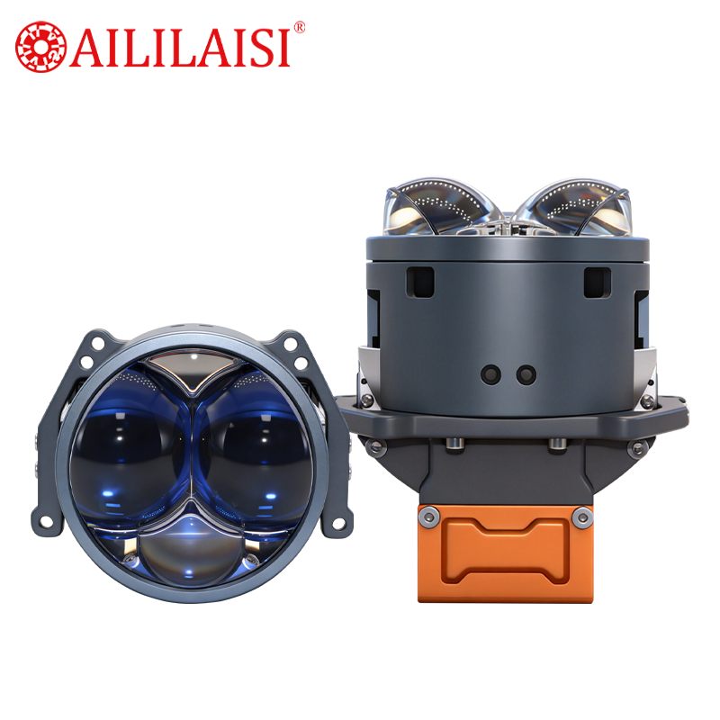 3Lens Bi-LED Projector Headlight Universal Lens for Car Retrofit Triple Cup Bi-Xenon Projector High Low Beam Auto Conversion Kit