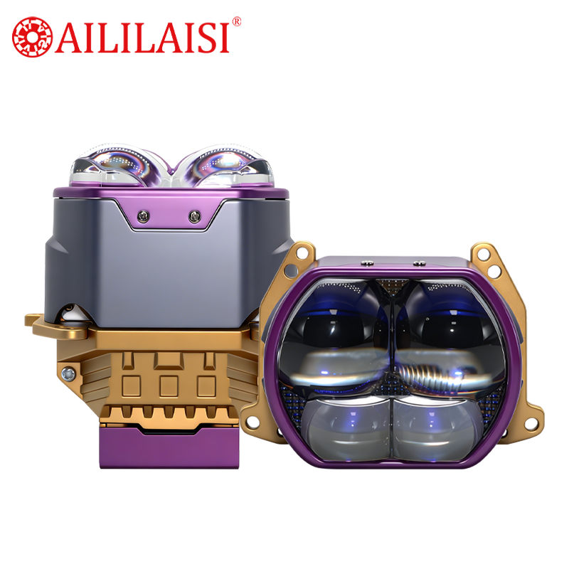 3Inch Four Lens Bi LED Projector Lens Headlight 500% Brighter High Low Beam Universal Car LED Headlight Bulb Auto Retrofit Lamp