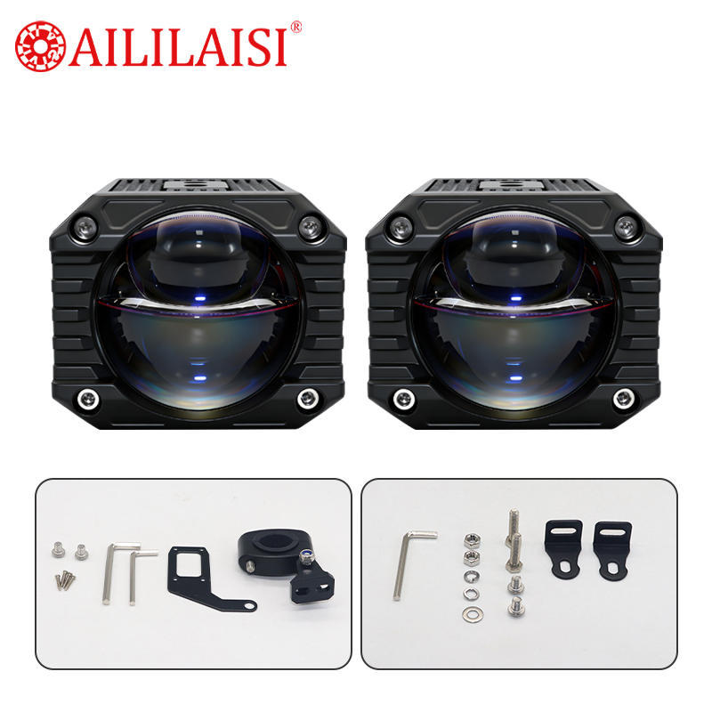 Factory Single Direct Projector Lens Dual Light LED Spotlight Motorcycle Car Auxiliary Fog Driving Work Light for Car Truck SUV