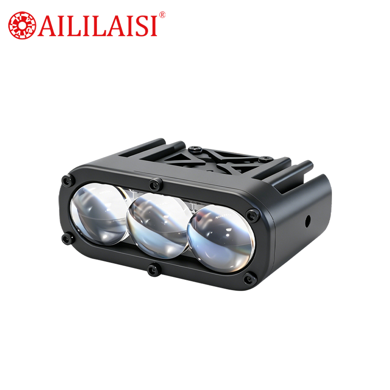 Triple Lens Bi-LED Motorcycle Spotlight Projector Fog Auxiliary Driving Work Light for Truck Offroad SUV 4x4 Exterior Lighting