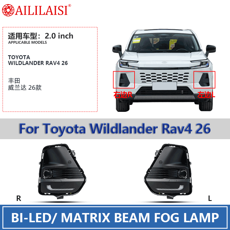 [Copy]AILILAISI Tri Color 3Inch Bi LED Lens Fog Light Lamp Projector Applicable for Volkswagen Virtus Sedan 2025 Assembly with Mounting Bracket