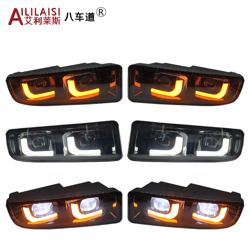 Aililaisi Fog Light BI LED Dual Beam Lamp Projector Lens turn signal daytime running for Lexus LX470 1998-2007 headlight car