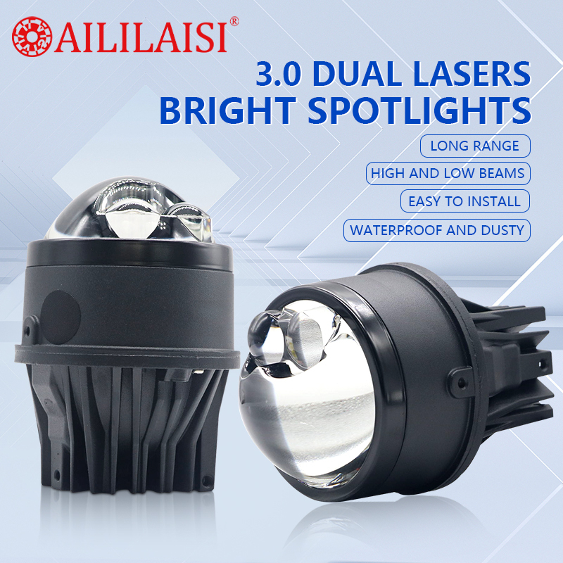 Aililaisi 3Inch 180W Matrix Bi LED Dual Fog Lamp Projector Lens Hi Low Beam Car Driving Lights New Laser Bifocal for Universal