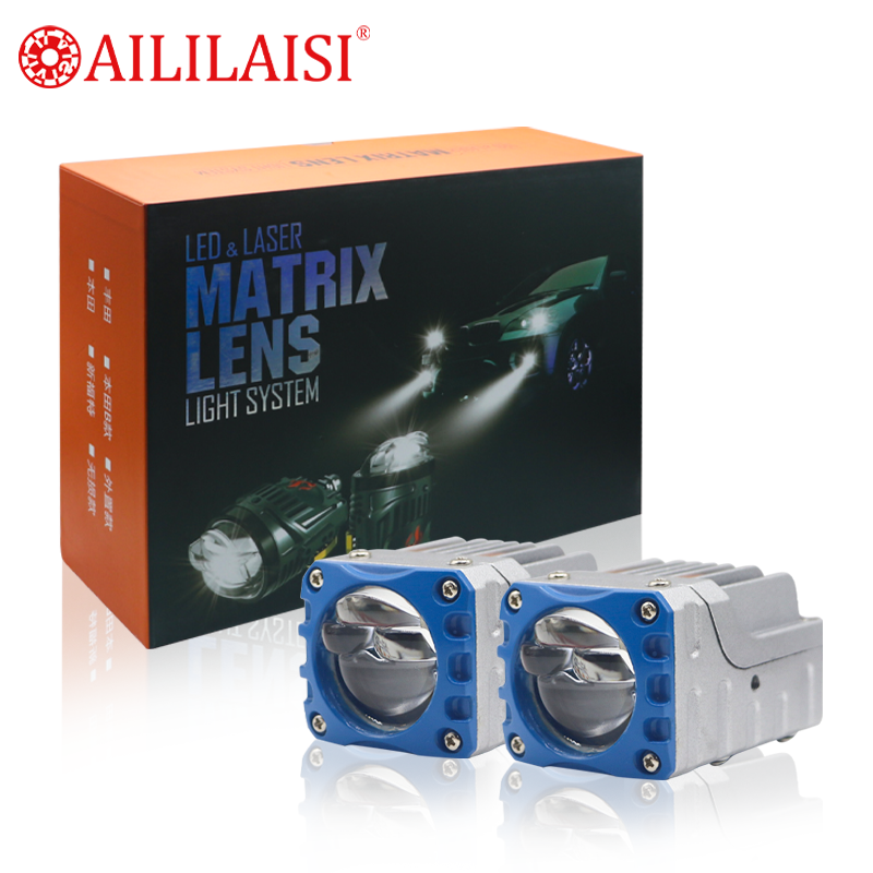 1.6Inch Mini Matrix Single Laser Headlight Lens 30W 45W Bi LED Projector Spotlight for Universal Car and Motorcycle Lamps Lada