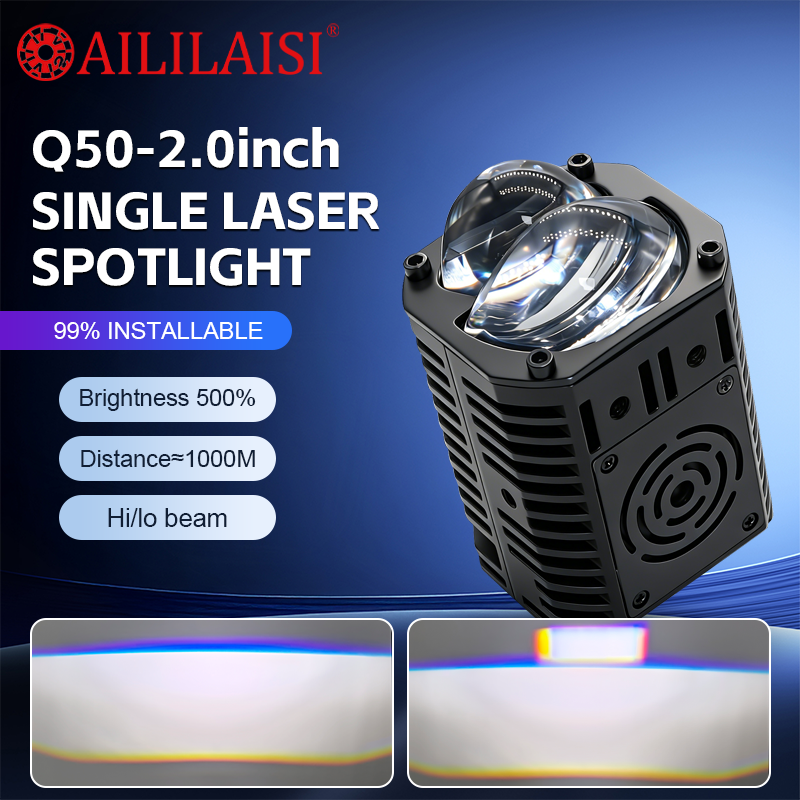Off-Road Dual Lens Bulb High Power Light Universal Bi-LED Headlight High Low Beam Projector for Car Motorcycle Modification