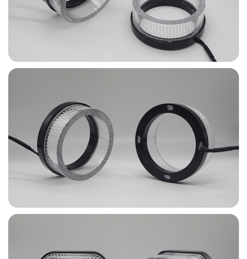 Aililaisi for Universal car 2.5inch light guide angel eye integrated cover C-shaped Install daytime running lights Headlights