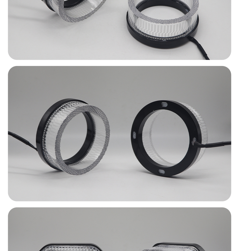 Aililaisi for Universal car 2.5inch light guide angel eye integrated cover C-shaped Install daytime running lights Headlights