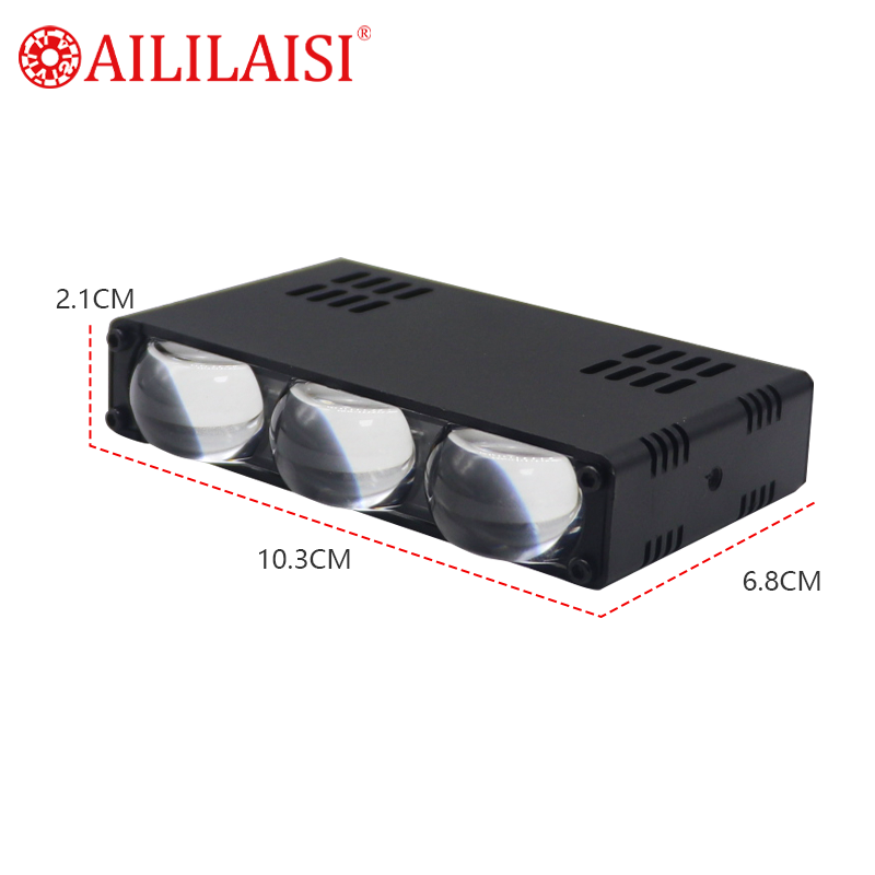 Aililaisi I30 3 Lens Headlight Motorcycle LED Projector Lens Auxillary Spotlight High Lumen White Yellow Driving Fog Lights Mini