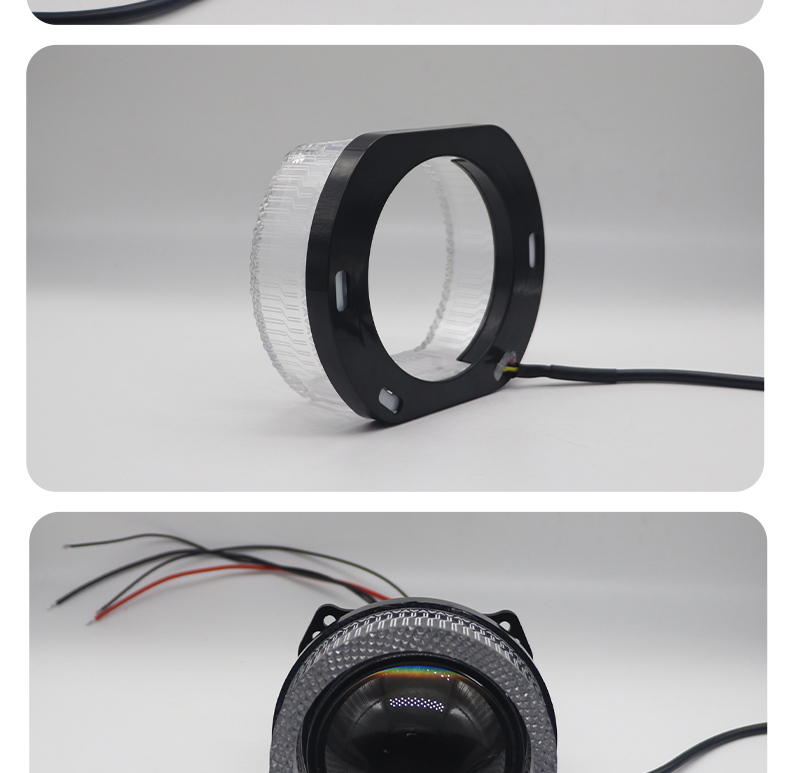 Aililaisi for Universal car 2.5inch light guide angel eye integrated cover C-shaped Install daytime running lights Headlights